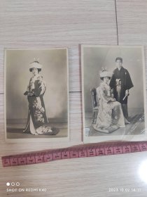 四五十年代老照片日本和服照片两张合售
