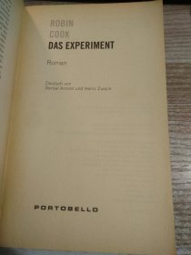 ROBIN COOK DAS EXPERIMENT  具体看图