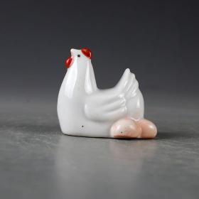 景德镇老厂货瓷器 雕塑瓷厂-雕塑摆件-母鸡下蛋