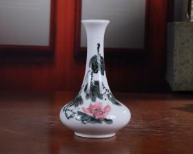 景德镇十大瓷厂老厂货瓷器 /手绘釉中彩瓶插花瓶
