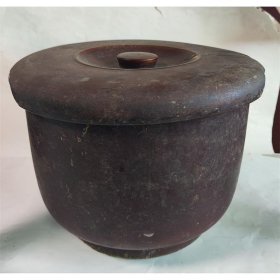 民国东北木质漆盒/高27厘米盖罐