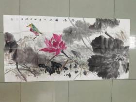 【保真】中美协会员 王德法 四尺整张 写意花鸟国画1