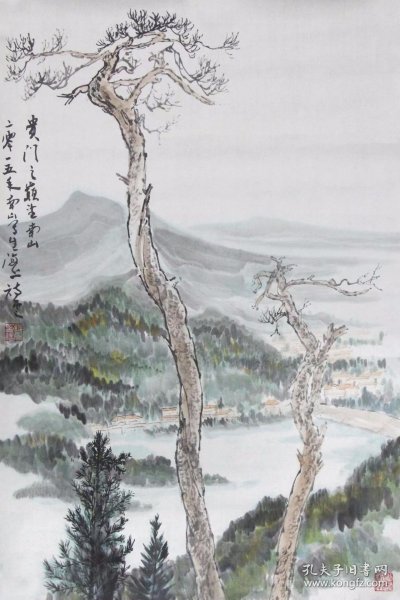 【展览作品 保真精品】中国国家画院卢禹舜工作室画家  清华大学美术学院理论创作与研修助理导师 胡诗云 四尺三开 写生山水