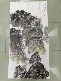 【保真 特惠】山西美协会员 山西中国画学会理事 山西工笔画学会理事 太原市美协副秘书长 刘刚 四尺整张山水1