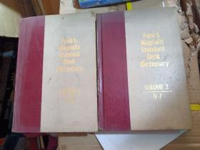 79年原版书《 funk & wagnalls standard desk dictionary 》VOLUME 1 A-M；VOLUME 2 N-Z 二册全 精装