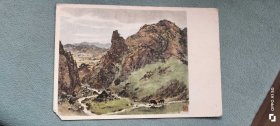 老画片（明信片）沙城风景~叶浅予作/朝花美术出版社/15*9.5cm