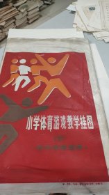 小学体育游戏教学挂图 （2）：低中年级,1套12幅全，画家丁纯一，王多等人绘制，1985年5月一版一印，原装原物