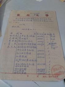 1962年贵州大学中国语文系信札一份（下方为没有归还资料的教师名单）（有贵州大学中国语文系公章）（贵阳市花溪贵州大学专用信笺）