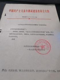 1975年武进县青年团委员会关于建立武进向阳布厂支部的批复