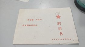 1980年共青团常州市武进县少先队辅导员 聘请书（共青团潞城公社委员会）（有公章）（火炬图案美）