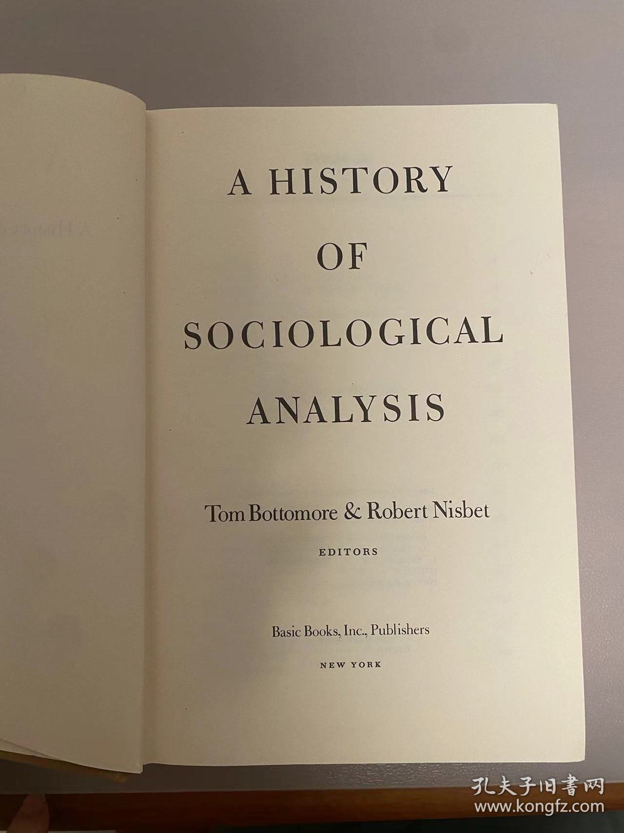 A History of Sociological Analysis
