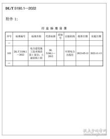 新书DL/T 5190.1-2022 电力建设施工技术规范 第1部分：土建结构工程