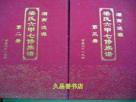 梁氏六甲七修族谱 第二册。第三册合售（湖南.涟源）布面精装