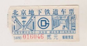 北京地下铁道车票