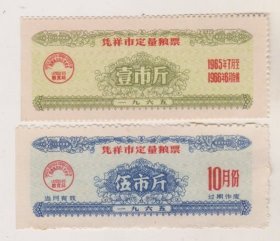 65年凭祥市粮票一对