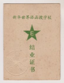 84年南昌新华世界语函授学校结业证书