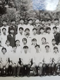 专题合影照第115--云南易门铜矿狮子山《矿中学八二届高中理一班全体同学毕业合影留念1982.6.19日》黑白原版老照片、老相片、老像片 、老资料一张