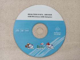 《REALTEK 8187L DRIVER 54M Wireless USB Adapter（无线 USB 适配器/无线网卡驱动）》CD-ROM软件光碟、光盘、专辑、影碟1碟片1袋装2000年代