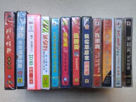 女歌星《林翠萍-醉人情歌、任静-你幸福我快乐、甘萍-“新兵，同志”（战友，你在想什么）、张柏芝-怎么会那么笨、李玲玉-是否把我忘记、林玉英-玉韵2001精挑细选、高胜美-缘（甜美情歌精选）、德德玛-我从草原来、陈明真-百万个吻、田震-绚丽的世界、陈慧琳-飞吧、宋祖英-辣妹精选》全新塑膜未拆封·立体声磁带、歌带、声带、音带、专辑、卡带1-2盘1盒装1990-2000年代左右一批共计12盒合售