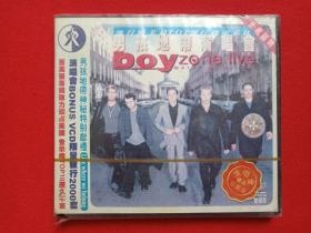 《男孩地带演唱会：boyzone live》珍藏版·双碟装·塑膜未拆封VCD音乐歌曲光碟、光盘、唱片、专辑、碟片、歌碟、影碟1999年（限量发行2000张）