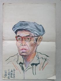 《张文光：大连造船厂工人画像》彩色写生·绘画1972年10月（签字：一九七二年冬文光速写于中国大连造船厂）