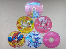 《小马驹2-动物王国里的芭比娃娃、兔宝宝-烧包谷4、新蓝皮鼠大脸猫5、蜘蛛侠1（1-65集完整版）、黑猫警长B、布思卡-日本少儿科幻》儿童动画·卡通动漫·VCD/DVD影视光碟、光盘、影碟、专辑6碟片6袋装2000年代左右一批共6张合售