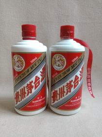 《贵州茅台酒--酱香型白酒》酒瓶·空瓶·瓷瓶·外包装瓶2008年（贵州茅台酒股份有限公司出品）一对合售