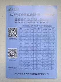 中国邮政《2024年度全国邮发报刊宣传简明目录》2023年10月末 (中国邮政集团有限公司云南省分公司出品)