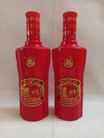《泸州酒（喜）--浓香型白酒》空酒瓶·空瓶·玻璃瓶·外包装瓶2020年代（中国·泸州老窖股份有限公司出品）一对合售