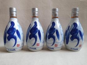 《汾酒（青花 20年）--清香型白酒》酒瓶·空瓶·瓷瓶·外包装瓶2021年11月16日/2021年6月5日（中国山西杏花村汾酒厂股份公司出品）四支合售