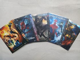 《神奇四侠（Fantastic Four）/惊奇四超人、超凡蜘蛛侠/神奇蜘蛛侠(The Amazing Spider-man)/蜘蛛侠前传/蜘蛛侠4、蜘蛛侠3/蜘蛛人3、超凡蜘蛛侠2：决战电魔/神奇蜘蛛侠2、钢铁侠（Iron Man）/钢铁人/铁甲奇侠》科幻片·动作片·奇幻片·爱情片DVD电影影视光碟、光盘、影碟1碟片1袋装2000年代一批5袋合售（青海昆仑音像出版社等出版发行，内附：海报剧照）