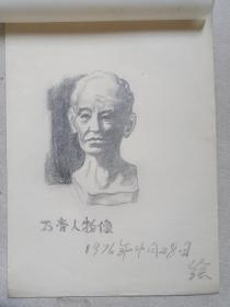 《高虹、李若平：人物速写·素描（散页带封膜作品）》铅笔写生·绘画1975年11月20日至1976年5月7日左右一批存17幅画合售（详情见内页）