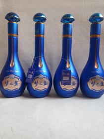 《梦之蓝酒（M6）--浓香型白酒》酒瓶·空瓶·玻璃瓶·外包装瓶2020年8月3日-2021年7月26日（江苏洋河酒厂股份有限公司出品）四支合售
