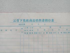 《云百下关站商品销售进销存表》彩印老单据·商业表格约1960-1970年代一沓25张合售