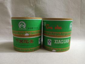 云南省著名商标《下关沱茶（XIAGUAN TUOCHA/净含量200克）茶叶包装盒·茶叶纸盒·茶叶盒·下关沱茶盒》商标名称盒2007年4月（云南下关沱茶集团股份有限公司出品）一批4个合售