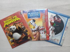 《功夫熊猫（KUNG FU PANDA）、101斑点狗2伦敦大冒险（101DalmatiansII:Patch）、102条斑点狗/102斑点狗（102 Dalmatians）》动画片·DVD-9电影影视光碟、光盘、影碟1碟片1袋装2003年一批3袋合售（长春电影制片厂银声音像出版社等出版发行，内附：高精度海报剧照）