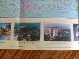 《广州市交通游览图》1987年1月1版7月6印（彩色地图、交通行政图、旅游导游图，广东省地图出版社）