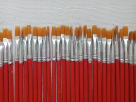 《红杆平头3号油画笔（661型）》1990-2000年代左右（上海油画笔厂出品，Oil paints）一盒存48支合售