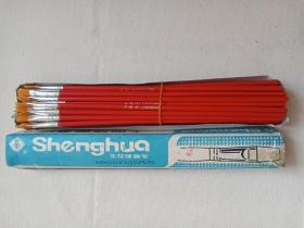 《红杆平头3号油画笔（661型）》1990-2000年代左右（上海油画笔厂出品，Oil paints）一盒存48支合售