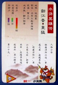 翻江蜃--童猛（水浒传108将人物食品卡）--小浣熊食品卡甩卖--实拍--照相反光，实物更美！