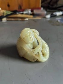 年年有鱼古玉摆件[和田白玉.保老保真老工手雕]