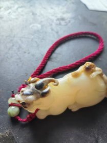府上封侯手把件[和田白玉,纯手工巧雕保真]