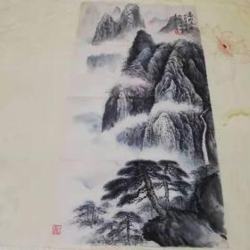 名人山水国画[手绘真迹,高山流水]