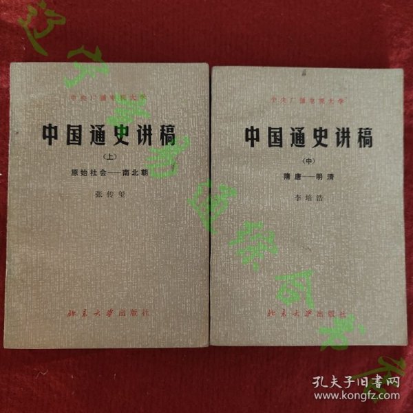 中国通史讲稿（上中） 张传玺编 北京大学出版社1982年版旧书九成新 两册合售