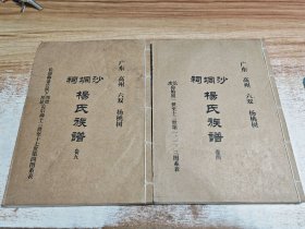 沙垌词杨氏族谱【4.5】2册合售