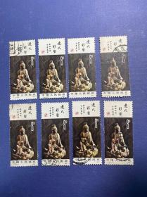 T74辽代彩塑（4-3）8分（无薄裂随机发货）邮票信销JT老旧邮票