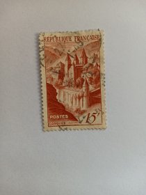 法国邮票 15Fr 1947年孔凯修道院