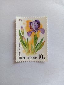 苏联邮票 10K 1986年俄罗斯大草原植物 新票未使用 花卉邮票 花朵