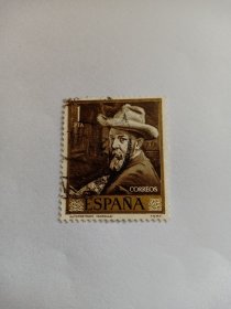 西班牙邮票 1Pta 1964年西班牙著名印象派画家华金·索罗拉的绘画作品 华金·索罗拉亚·巴斯蒂达（Joaquín Sorolla y Bastida，1863-1923），西班牙历史上最优秀的印象派画家之一，在西班牙绘画史上与委拉斯贵兹、戈雅、毕加索齐名。他表现阳光的高超技能无与伦比，同瑞典的佐恩、美国的萨金特并称为三大外光派绘画大师