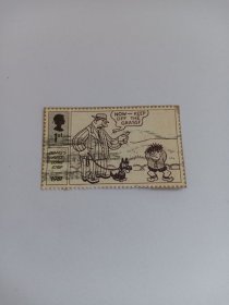 英国邮票 邮票剪片 1st 2021年英国动画片《淘气阿丹》丹尼斯和纳舍 1951年丹尼斯的第一部连环画 挨训的丹尼斯 现在—不要践踏草地！《淘气阿丹》是一部深受孩子们喜爱的英国动画片，讲述丹尼斯的小男孩和他的猎犬格纳舍尔的种种调皮捣蛋的故事。丹尼斯以其聪明才智和无畏精神，经常策划各种恶作剧，而格纳舍尔则作为他的忠实伙伴，始终陪伴在他身边。通过丹尼斯的冒险经历，传递了一些积极的价值观和生活态度